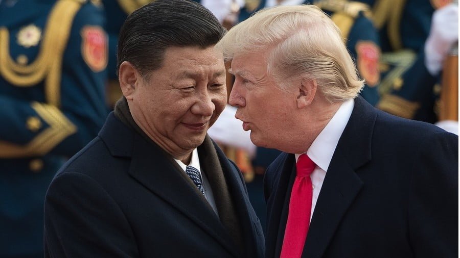 Chinese President Xi Jinping and US President Donald Trump at the Great Hall of the People in Beijing. Photo: AFP