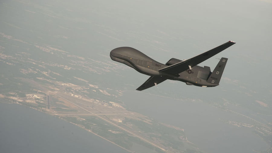 Undated file photo courtesy of the US Navy shows a RQ-4 Global Hawk unmanned aerial vehicle © Erik Hildebrandt / Reuters