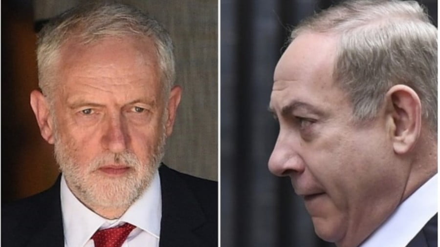 Labour party leader Jeremy Corbyn and Israeli Prime Minister, Benjamin Netanyahu (AFP)