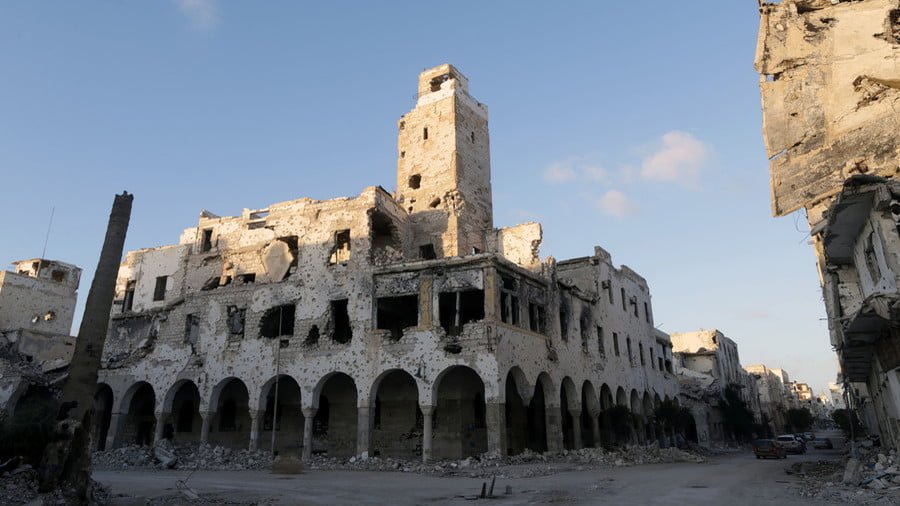 A historic building ruined during a conflict, Benghazi, Libya, February 28, 2018 © Esam Omran Al-Fetori / Reuters