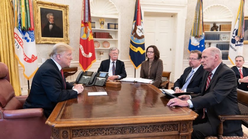 President Trump and intelligence community leaders, Jan. 31, 2019. Image credit: Twitter.com/realDonaldTrump