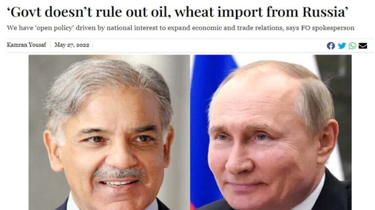 The Economic Crisis Compelled Pakistan to Consider Importing Food & Fuel from Russia