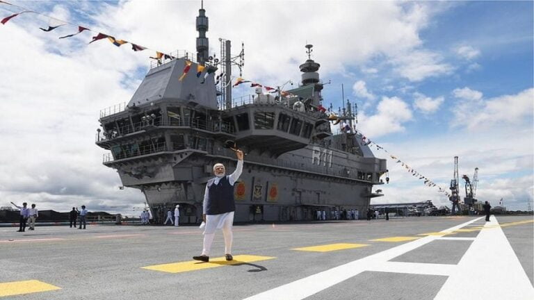 Modi Made a Subtle Jab Against China While Commissioning India’s Aircraft Carrier